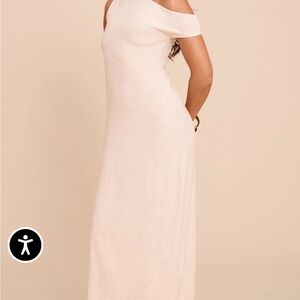 PrettyLittleThing One Shoulder Cream Dress